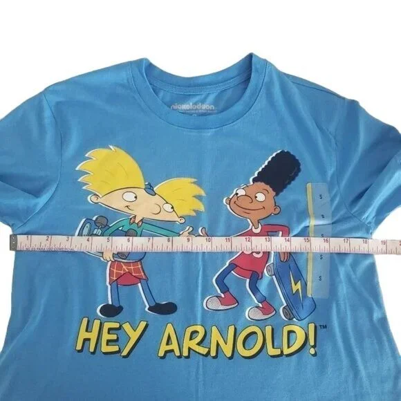 Nickelodeon womens crop top crew neck short sleeve size small blue color new - Picture 4 of 7